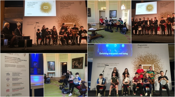 Music Generation Carlow perform for An Taoiseach Enda Kenny and Minister Heather Humphreys at the announcement of 31 Local Authority Culture Plans as part of Creative Ireland