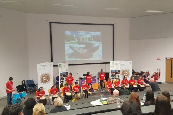 2017 News Music Generation Laois Stampede Drummers at the Arts in Education Portal National Day 560x373