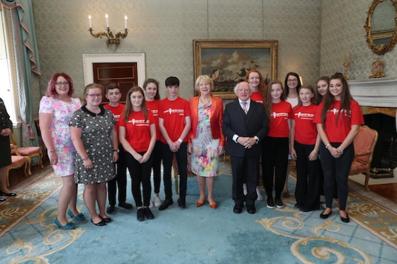 2017 News Music Generation Laois at Aras an Uachtarain 560x373