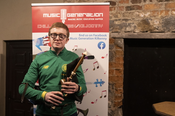 Young Piper DJ Delaney ahead of Music Generation Kilkennys Try the Pipes event as part of Kilkenny St Patricks Day Festival Photo Freddie Greenall
