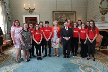 Music Generation Laois Trad Group perform at Áras an Uachtaráin