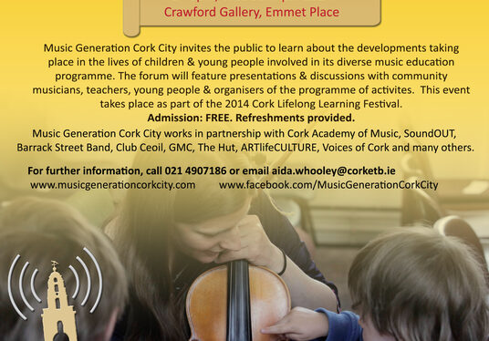 Music Generation Cork City Open Forum, Wed 9th April
