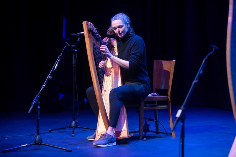 Catriona McKay on stage at Dunamaise Arts Centre, Portlaoise. (Photo credit: Denis Byrne Photography)