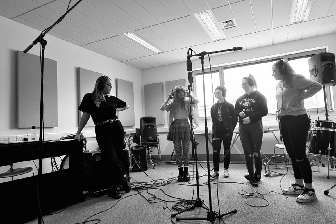 The SubSounds Music Collective recording for DECLARE & PROTEST. Image: Alternative Entertainments/Music Generation South Dublin