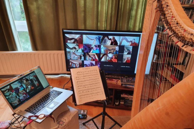 Captured footage of the great work taking place online via Zoom (Photo credit: Music Generation Laois)