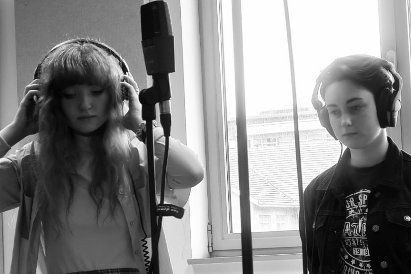 Megan and members of the SubSounds Music Collective record for DECLARE & PROTEST. Image: Alternative Entertainments/Music Generation South Dublin